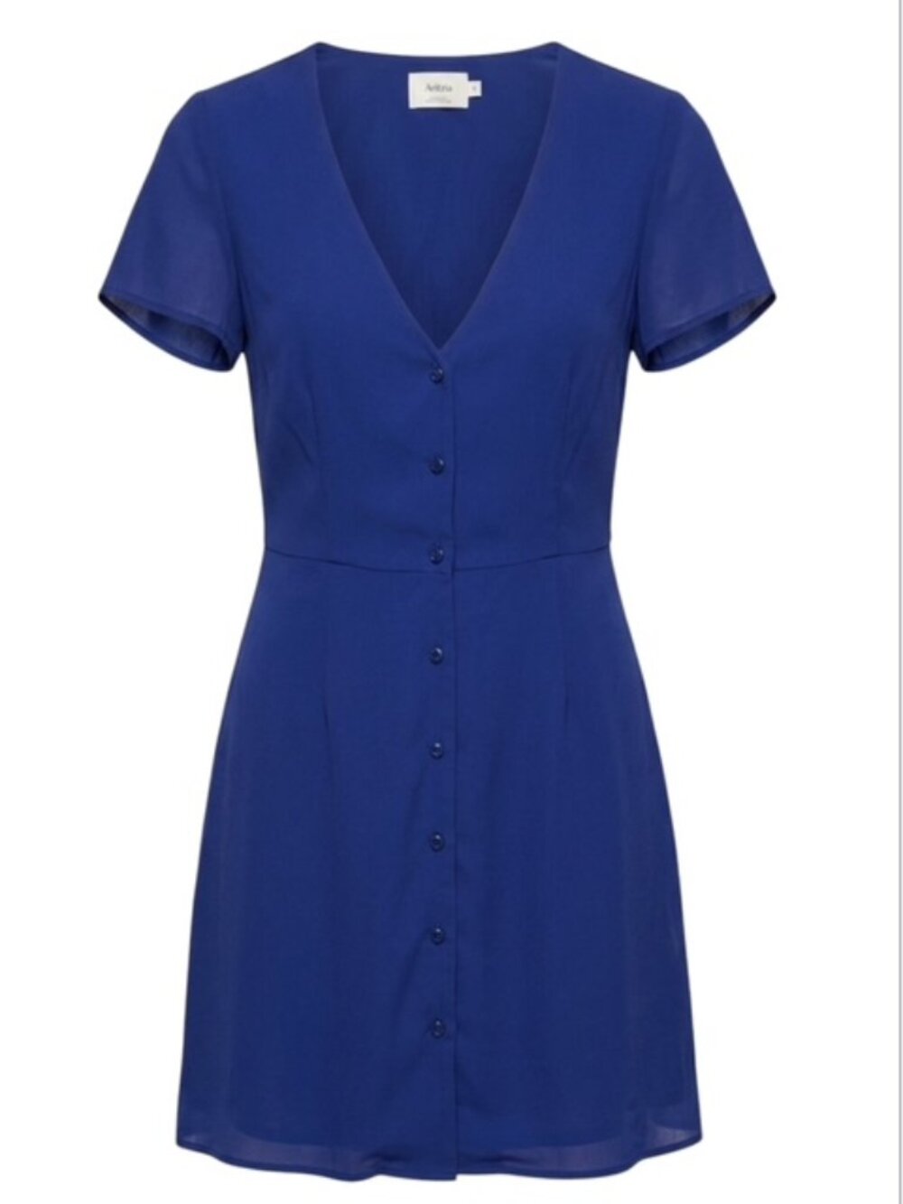 Wilfred Aritzia Size 6 Nazaire Navy V Neck Short Sleeve Dress